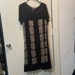 Size 20W Black and cream lace dress with outer